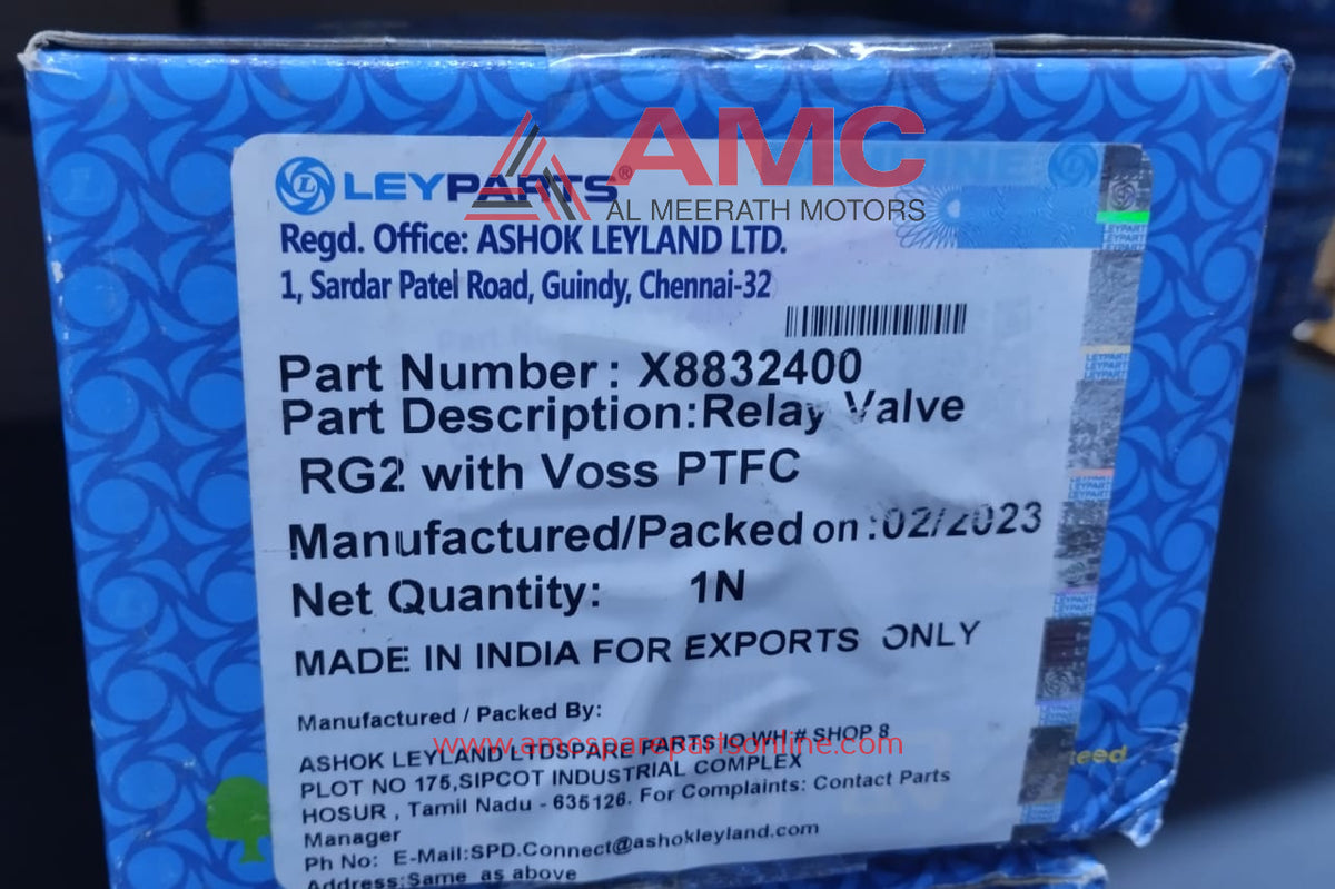 ASHOK LEYLAND:RELAY VALVE RG2 3 HOLE :X8832400